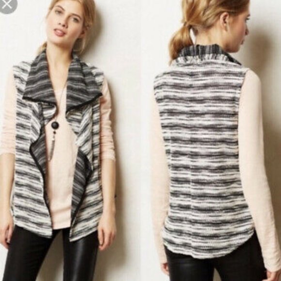 dolan Jackets & Blazers - Dolan "T-Shirt" Knit Drape Black & White Vest MED